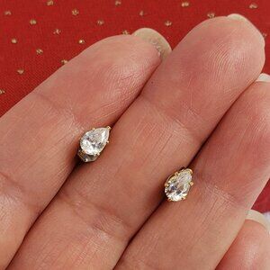 Vintage Cubic Zirconia Stud Earrings with original box